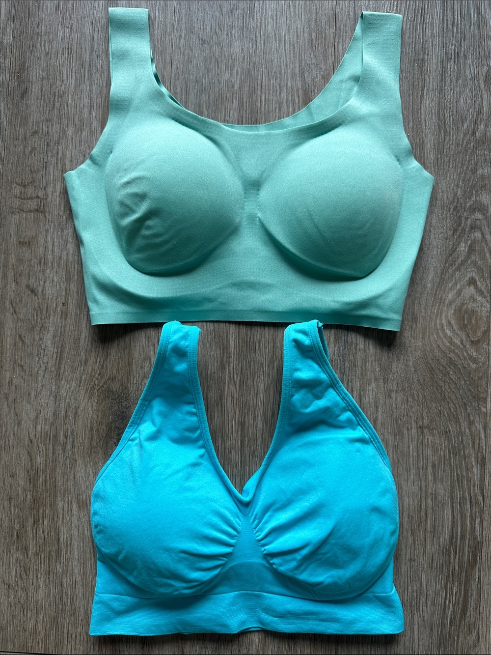 Rhonda Shear Mint & Teal Seamless Padded Bralettes